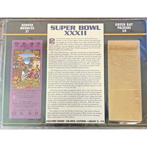 NFL Gold Super Bowl Ticket Willabee Ward 22KT #32 Broncos Vs Packers